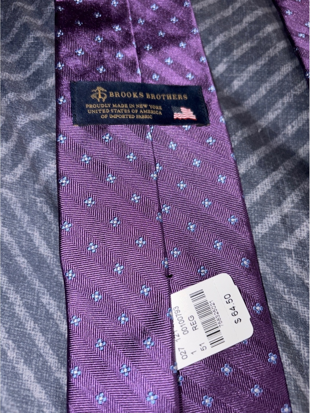 Brooks Brothers Purple Patterned Silk Tie